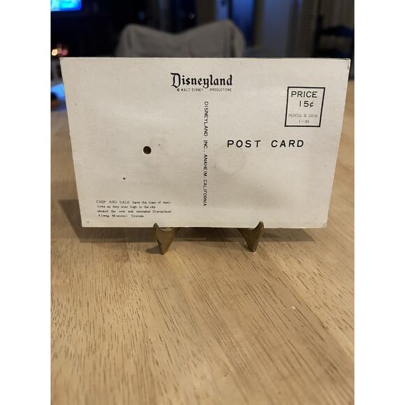 Disneyland Chip and Dale Monorail Squeaker Postcard - Picture 2 of 4